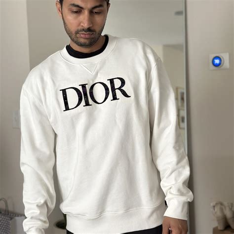 dior sweatshirt mens white|christian dior sweater men's.